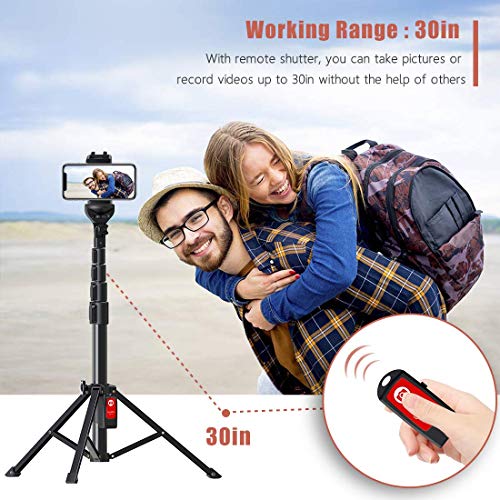 Selfie Stick Tripod, 59" AllinOne Extendable Portable Bluetooth