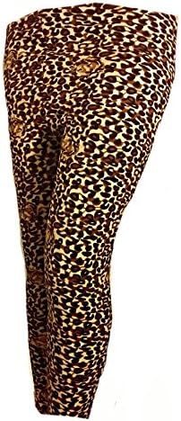 Winter Brown Tiger Leopad Color Legging Warm Fleece One Size Fit