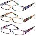 Gamma Ray Women's Reading Glasses - 4 Pairs Ladies Fashion Readers for Women - 3.50