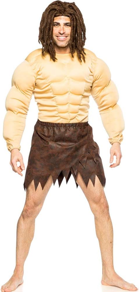 Men's Jungle Man Costume and Wig