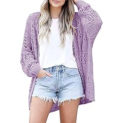ADJHDFH Cardigan For Women Short Sleeve Eyelet