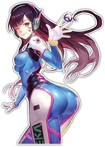 Overwatch D.Va Anime Car Window Decal Sticker 002 (5.7" x 8")