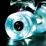 Wonnv LED Light-up Skateboard Wheels with ABEC-7 Bearings - Smoother Quieter Ride - 60x45mm - White Wheels