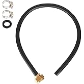 Phivan 3/4" Mop Sink Hose, 2.4ft (29 inch) Heavy Duty Short Water Hose, Flexible Reinforced PVC with Stainless Steel Tighteni