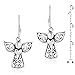 AeraVida Guardian Angel of Love Filigree Sterling Silver Dangle Earrings, 16x30mm