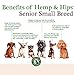 Veterinary Naturals - Hemp & HIPS, Senior Large Breed - Organic Hip and Joint Supplement - Supports Relief from Hip and Joint Pain in Large, Aging Dogs (Chicken, Senior Small Breed)