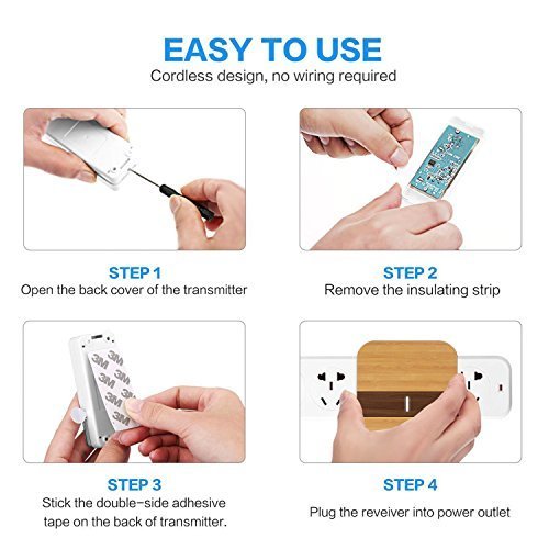 Wireless Doorbell, Doorbell Kit Included Battery, Plug in Cordless Door Chime Kit, Wirless Doorbell Kit Support MP3 Doorbell with 1000-feet Range, 52 Chimes, Waterproof Button, appropriate for Plug in Door Entry Bell, Ring Doorbell, Electri