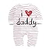 AOMOMO Unisex-Baby Newborn I Love Mummy I Love Daddy Bodysuit 2 Pack