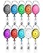 ljdeals Retractable Badge Holder Carabiner Reel Clip On ID Card Holder Translucent, Pack of 10- Assorted Colors