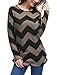 Allegra K Women's Zig-Zag Pattern Relax Fit Christmas Knit Tunic M Black Brown