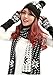Women's 3 Piece Winter Set-Snowflake Pompom Beanie Reversible Scarf Glove Set,Black