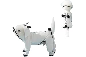 Harikaji Small Dog Raincoat, Tail Protect Feet Cover Waterproof Dog Rain Jacket Rain Coat for Puppy Small Dogs(Panda,L)