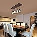 West Ninth Vintage Fayette Wood Pendant Chandelier Light | Indoor Home Ceiling Fixture W/ Caged lights