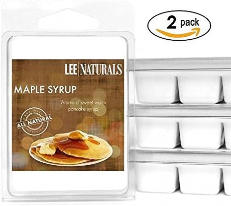 Lee Naturals Fall - (2 Pack) MAPLE SYRUP Premium All Natural 6-Piece Soy Wax Melts. Hand Poured Naturally Strong Scented Soy Wax Cubes
