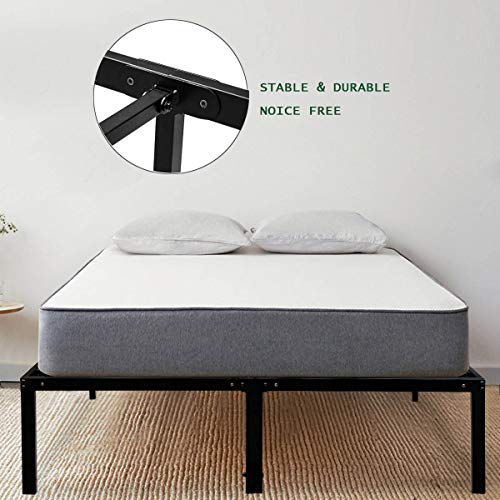 HAAGEEP King Platform Bed Frame with Storage 14 Inch Metal Beds Frames No Box Spring Needed