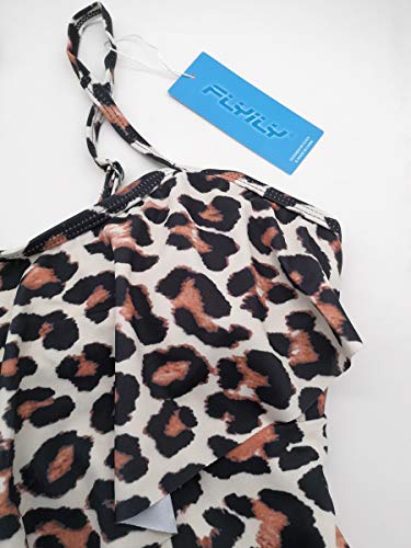 FLYILY Vrouwen 2 Stuk Tankini Badpakken Flounce Gedrukt Top met Boyshorts Plus Size Badmode Badpak - Image 4