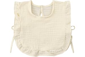 Ali+Oli Snap Baby Bib (Color, Ruffle Edge) - 2-Layer Muslin Bibs, Cloth Bibs, Baby Girl Newborn Essentials for 0-24 Months