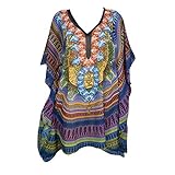 Mogul Interior Womens Short Caftan Dress Bikini Cover Up Kimono Kaftan One Size