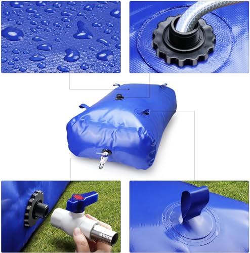 Drado Réservoir d'eau Pliable PVC Portable Sac d'eau avec Valve d'arrêt, Sac d'eau de Camping Sac de Stockage d'eau d'urgence pour Transport de Liquides de Stockage Jardin Extérieur