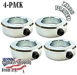 1" Bore Solid Steel Zinc Plated Shaft Collars Set Screw Style (4 PCS)