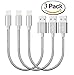 Direct Wire & Cable Nylon USB Lightning Cable Charging Cable for iPhone, 9 Inch, 3 Pack - Space Gray