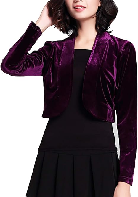Amazon Heaven Days ヘブンデイズ ボレロ ジャケット フォーマル 結婚式 パーティー 長袖 ベロア 無地 レディース 1910l0428 カーディガン ボレロ 通販