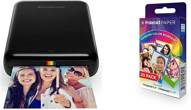 Polaroid M230 Polaroid ZIP Pack de 50 hojas color blanco color blanco  Impresora móvil Bluetooth, NFC, micro USB, tecnología ZINK Zero Ink, 5 x  7.6 cm, compatible con iOS y Android Impresoras