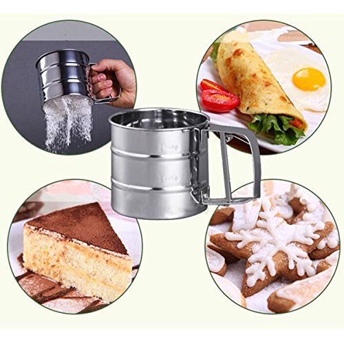 Bazaar Stainless Steel Mechanical Baking Icing Flour Sugar Sifter Shaker