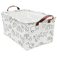 BOOHIT Rectangular Storage Bin,Waterproof Coating Storage Baskets,Collapsible Toy Storage Bins with Handles,Shelf Organizer Bin,Toy Box(Vehicle)