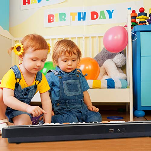 aPerfectLife 49 Keys Piano Keyboard for Kids Multifunction Portable Piano Electronic Keyboard Music Instrument for Kids Early Learning Educational Toy (Black)
