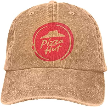 YUERF Pizza Hut Retro Adjustable Cowboy Denim Hat Unisex Hip Hop Black Baseball Caps