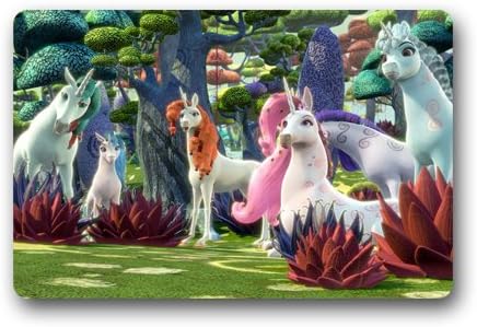 Mia and Me magic unicorns Custom Machine Washable Door Mats Indoor Outdoor House Doormat 23.6"L x 15.7"W