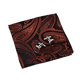 EEF1B07-08 Mens Style Microfiber Patterned Pocket Square Cufflinks Set By Epoint