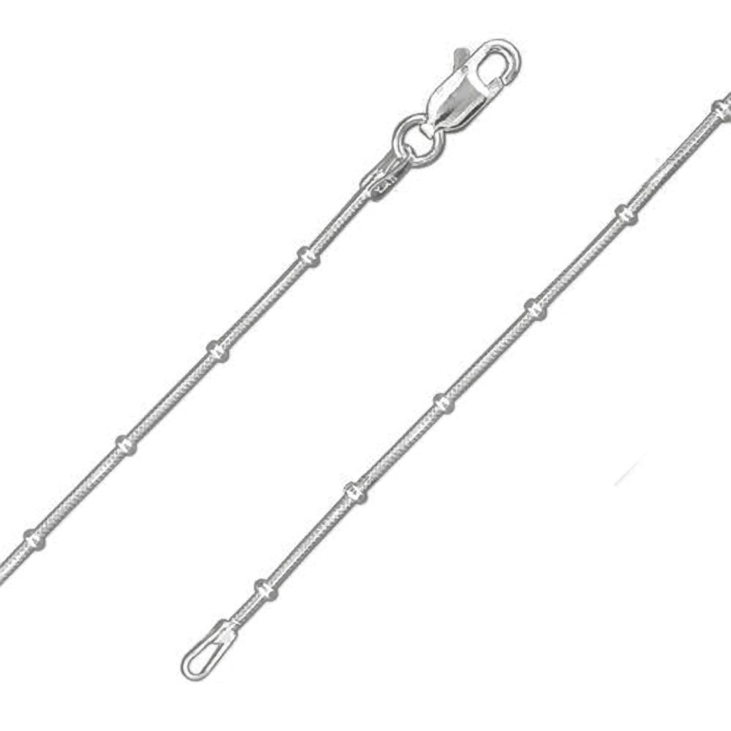 Designer Inspirations Boutique 9.5 Inch Snake Chain With Balls/Beads Sterling Silver Anklet/Ankle Bracelet/Ankle Chain - 925 Sterling Silver - 9.5" Inch / 24 cm Snake Chain - Anklets for Women โ image 1