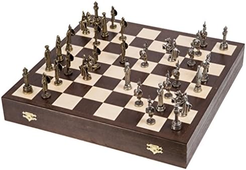 SQUARE - Chess Set - EMIRATES LUX - Metal Chess Pieces & Wooden Chessboard