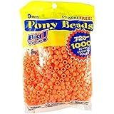 2 Pack of 1000 Darice Opaque Orange 6 x 9mm Pony Plastic Beads bundled by Maven Gifts