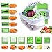 Vegetable Chopper Mandoline Slicer Cutter Chopper and Grater 8 in 1 Vegetable Slicer Cheese Grater Potato Onion Chopper with Container (Green)