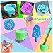 DIY Fluffy Slime Kit, Jumbo Ocean Blue Butter Floam Slime with Colorful Foam Beads Cute Charms, Kids Easy Bubble Slime, Non Sticky Clay Crunchy Slime Birthday Party Toy Favor for Boys Girls