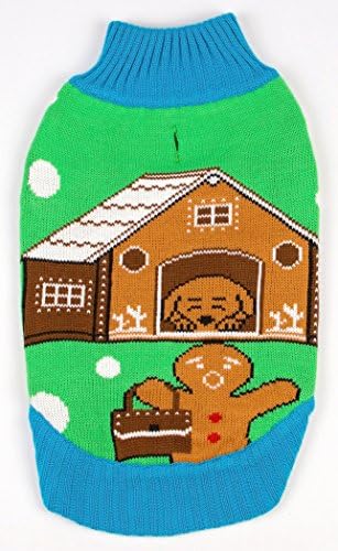 Funky Tails Dog Christmas Sweater - Gingerbread Home Invasion (XXXL)