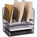 STYLISH Office Desk File Organizer – “Zero” Assembly - 33% more space - Perfect for paper filing, recipe, folders – Black Wire Mesh
