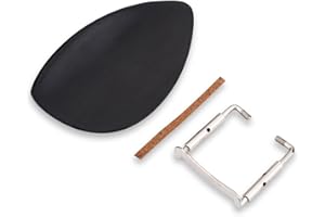 4/4 Violin Chin Rest, Ebony Wood Chin Rest with Softwood Strip and Bracket for Violin Music Instrument Accessory