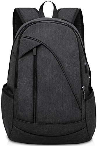 ibagbar-Water-Resistant-Laptop-Backpack-with-USB-Charging-Port-Fits-up-to-156-Inch-Laptop-and-Notebook