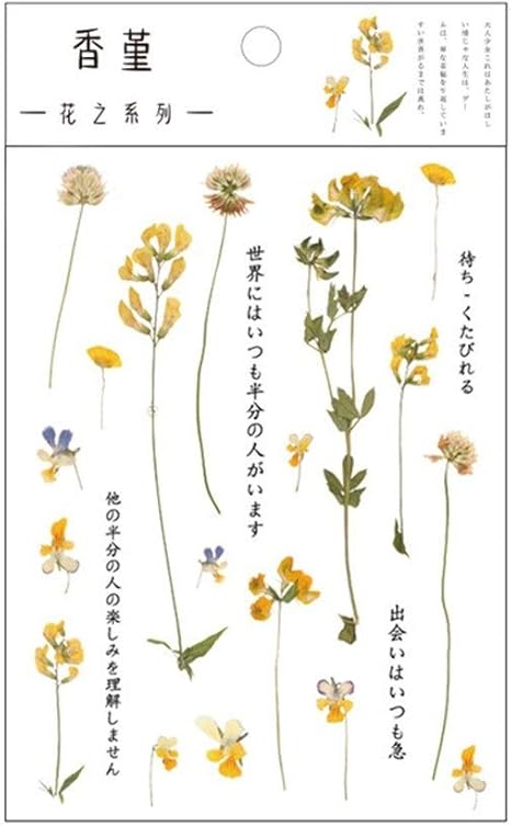 Amazon Lzyfzd Journamm 12は 自然デイジークローバー日本の言葉ステッカー透明pet素材の花葉植物デコステッカーデザイン Color J ウォールステッカー オンライン通販