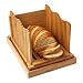 Bamboo Bread Slicer for Homemade Bread Loaf - Wooden Bread Cutting Board with Crumble Holder - Foldable and Compact Loaf Cutter - Thin or Thick Slices