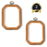 Embroidery Hoops Cross Stitch Hoop Ring Imitated Wood Circle Set Display Frame for Art Craft Handy Sewing and Hanging 2 Pcs 4.3by5.9inch
