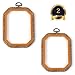 Embroidery Hoops Cross Stitch Hoop Ring Imitated Wood Circle Set Display Frame For Art Craft Handy Sewing and Hanging 2 Pcs 4.3by5.9inch