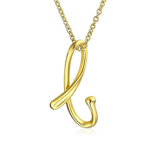 Schreiben Cursive Alphabet Script Erste Anhänger für Mädchen Halskette für Frauen 925 Sterling Silber 18 Zoll