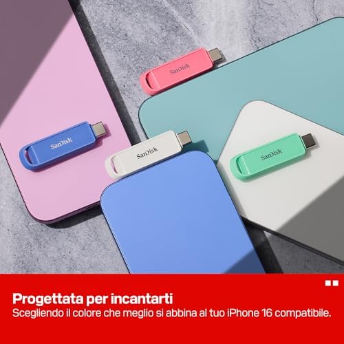 Unità per telefono con USB Type-C 512 GB (per smartphone, tablet e computer, velocità fino a 150 MB/s, backup automatic, recupero dati) - Seastar Pink