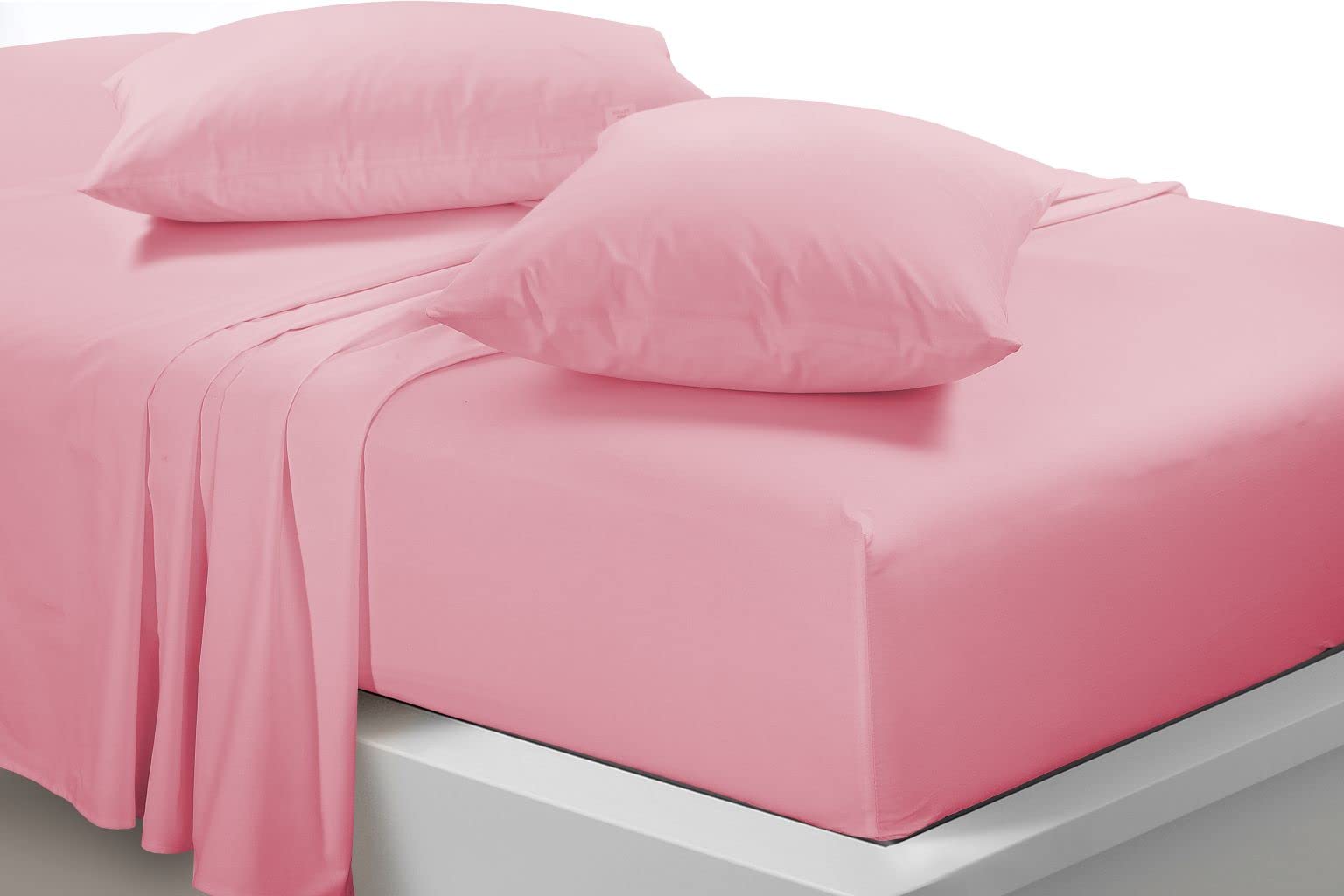 Percale Bunk Bed Fitted Sheet 2ft 6" (76cmx190cm) Caravan Campervan - Small Single Bed POLY COTTON (Pink)