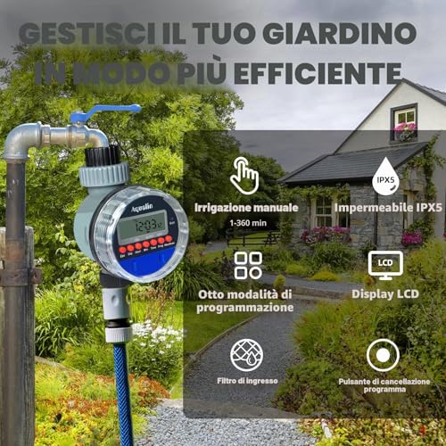 Aqualin LCD Timers for Sprinklers Garden Electronic Regulator for Ball Valve Irrigation System..